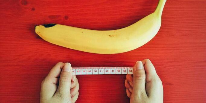 measuring the penis before enlargement using the example of a banana