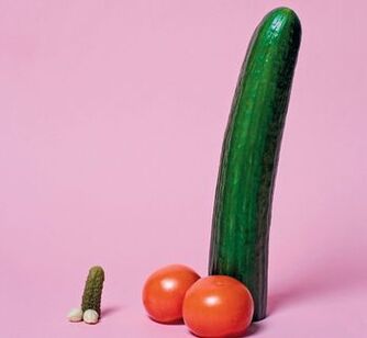 small and enlarged penis in the vegetable example